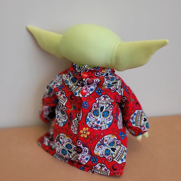 Sugar Skull Halloween 2pc Outfit scarf for 11" Mattel Child Grogu baby yoda Doll - Picture 8 of 8
